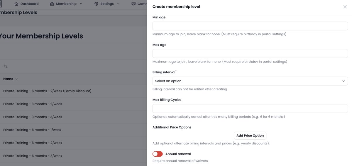 Flexible Membership Tiers